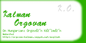 kalman orgovan business card